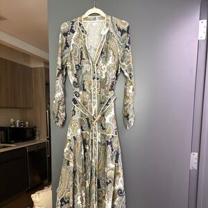 Veronica Beard Kadar Paisley 100% Linen Dress size 6